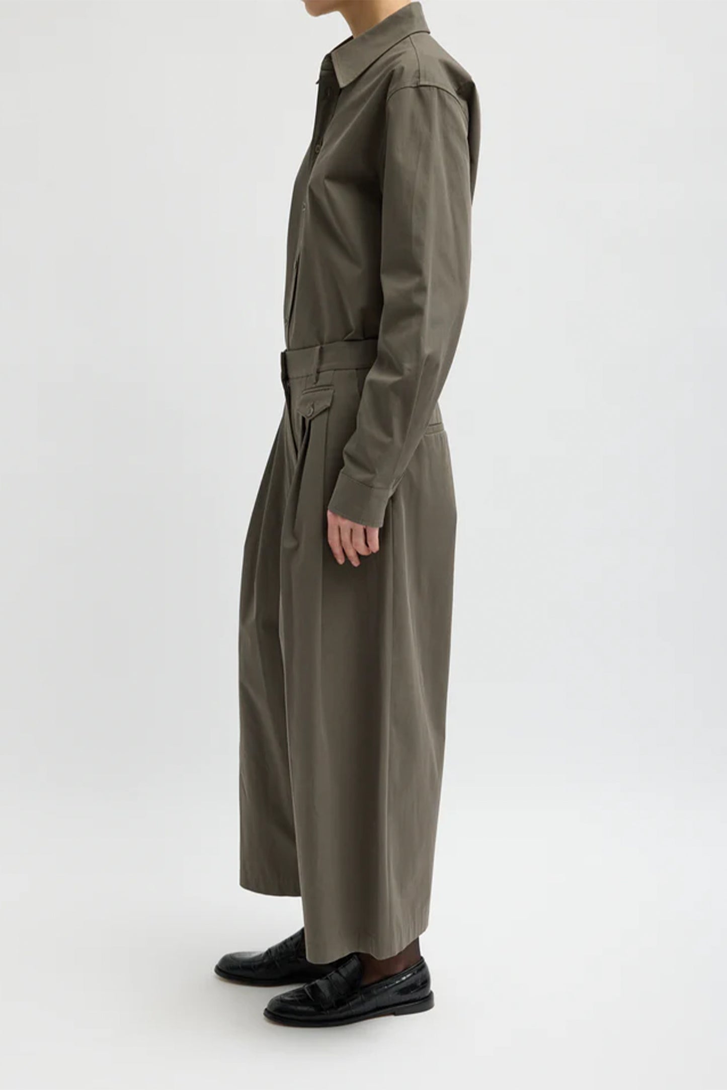 Bio Twill Triple Pleat Cropped Pant