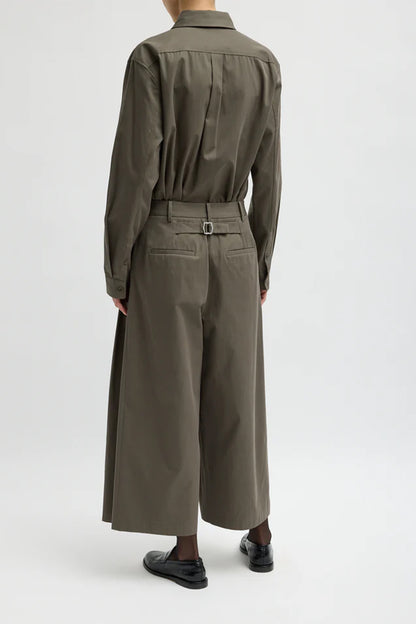 Bio Twill Triple Pleat Cropped Pant