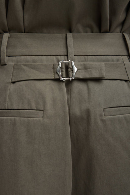 Bio Twill Triple Pleat Cropped Pant