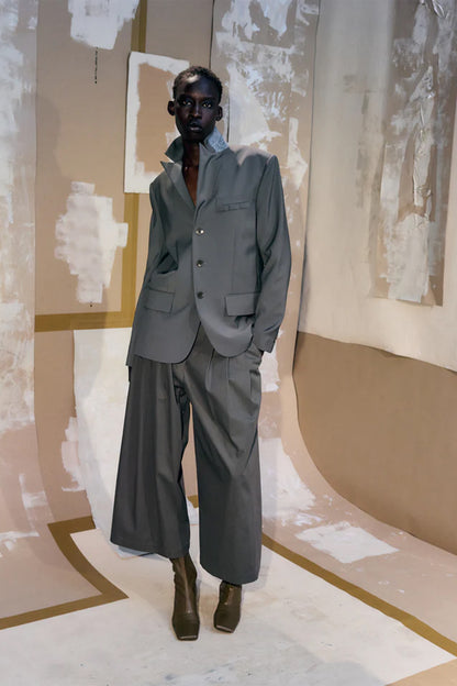 Bio Twill Triple Pleat Cropped Pant