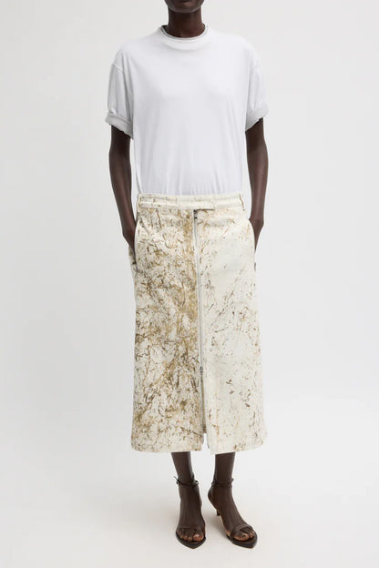 Calcimin Denim Midi Trouser Zip Skirt - FINAL SALE