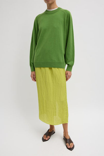 Cashmere Crewneck Cut Out Sleeve Sweater