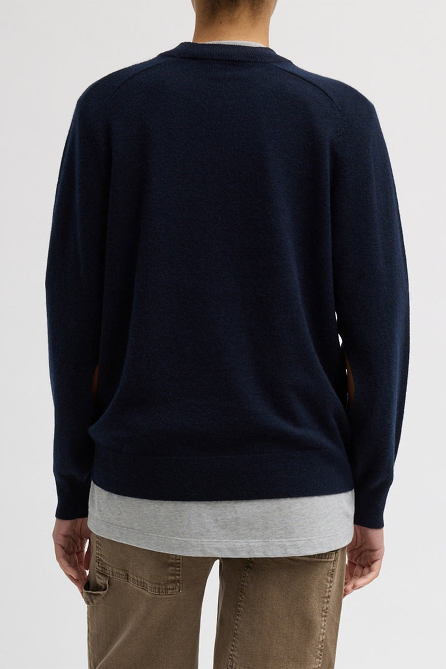 Cashmere Crewneck Cut Out Sleeve Sweater