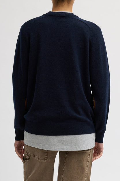 Cashmere Crewneck Cut Out Sleeve Sweater