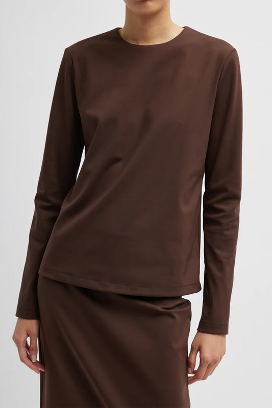 Compact Ultra Stretch Knit Long Sleeve Slim Top