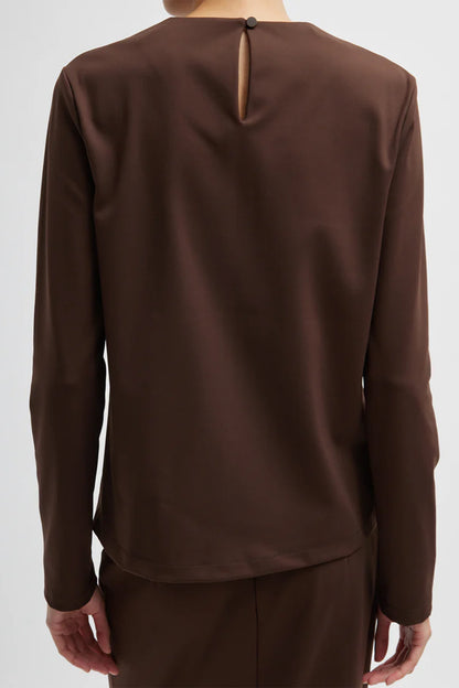 Compact Ultra Stretch Knit Long Sleeve Slim Top