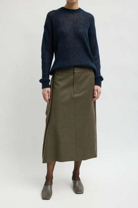 Cozy Flannel Midi Trouser Skirt