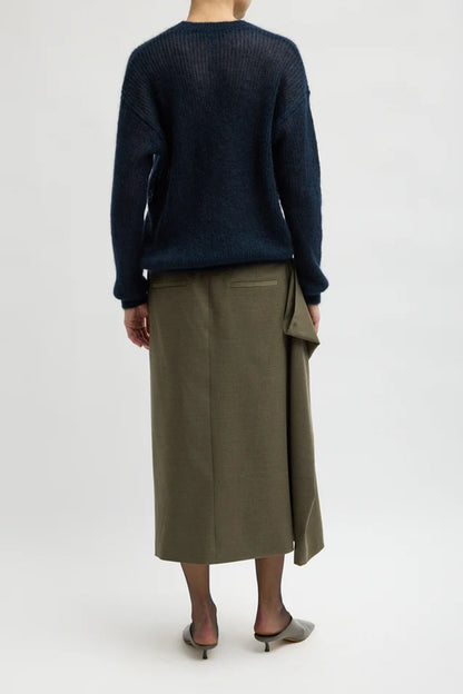 Cozy Flannel Midi Trouser Skirt