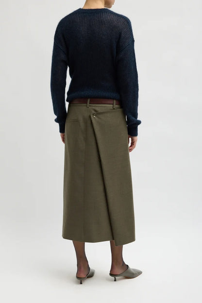 Cozy Flannel Midi Trouser Skirt