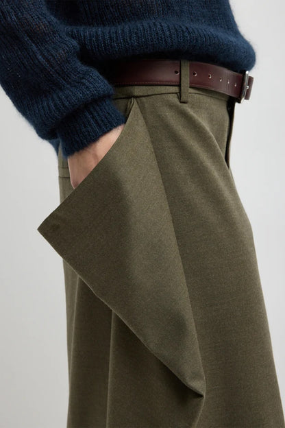 Cozy Flannel Midi Trouser Skirt