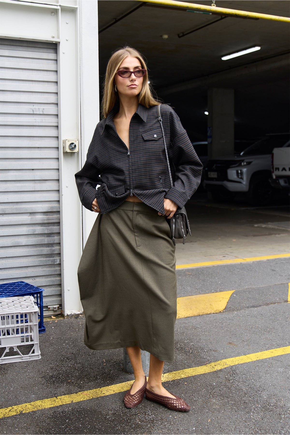 Cozy Flannel Midi Trouser Skirt