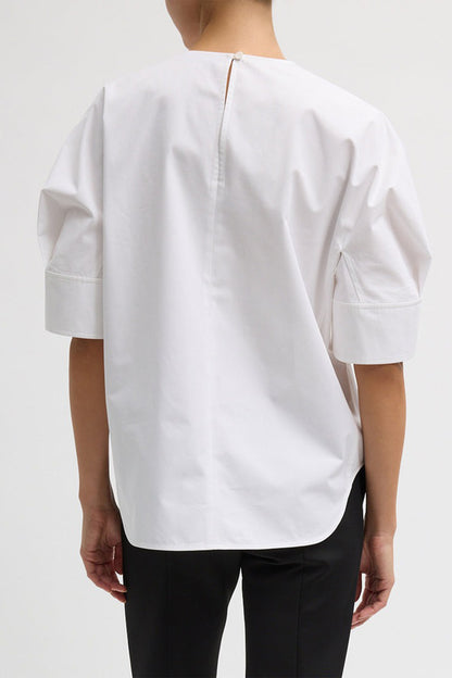 Eco Poplin Reverse Sleeve Top
