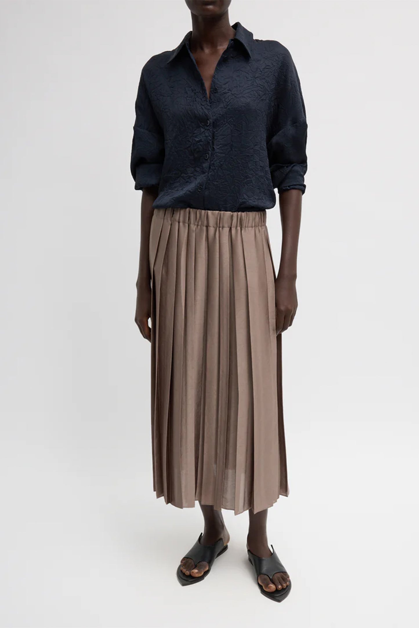 Feather Weight Pleated Pull On Skirt