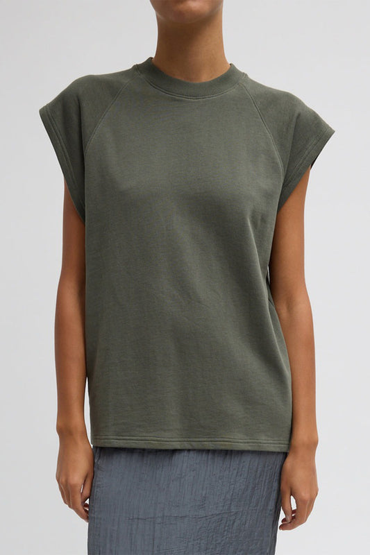 Light Weight Sweatshirting Sleeveless Easy Top