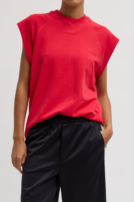 Light Weight Sweatshirting Sleeveless Easy Top