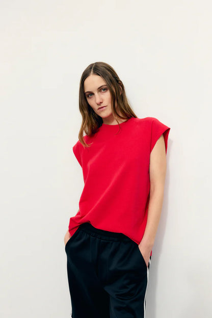 Light Weight Sweatshirting Sleeveless Easy Top