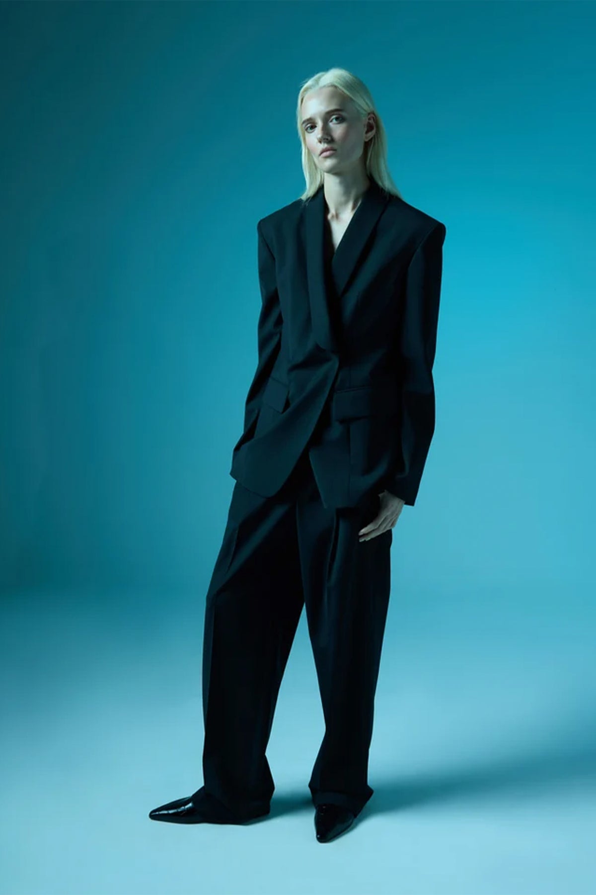 Recycled Tropical Wool Tuxedo Zip Blazer
