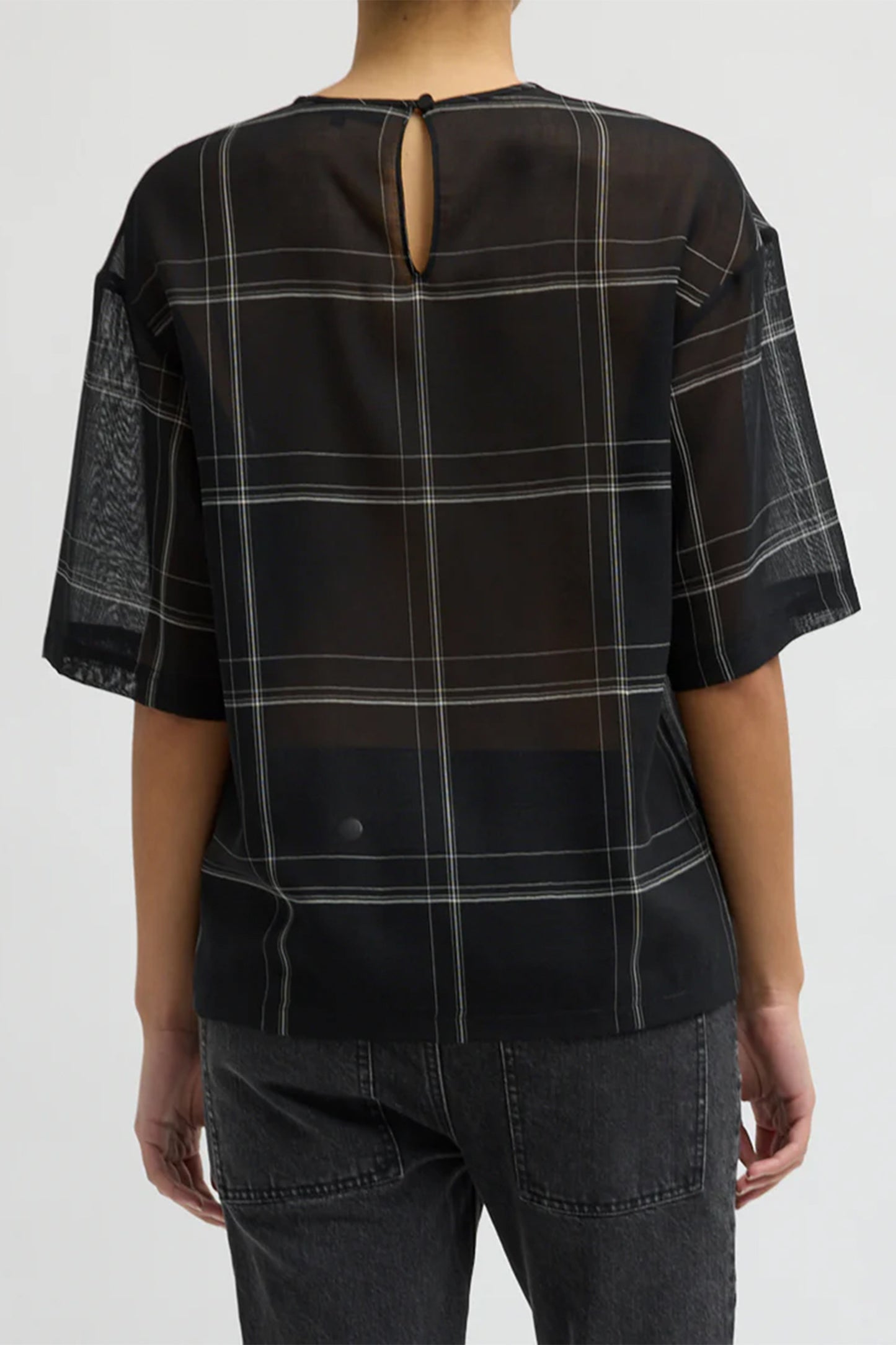 Sheer Wool Guaze Check Easy T