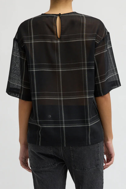 Sheer Wool Guaze Check Easy T