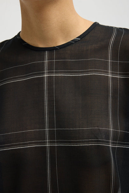 Sheer Wool Guaze Check Easy T