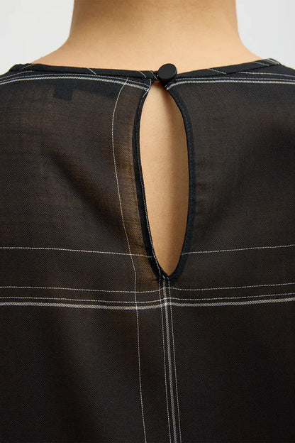 Sheer Wool Guaze Check Easy T