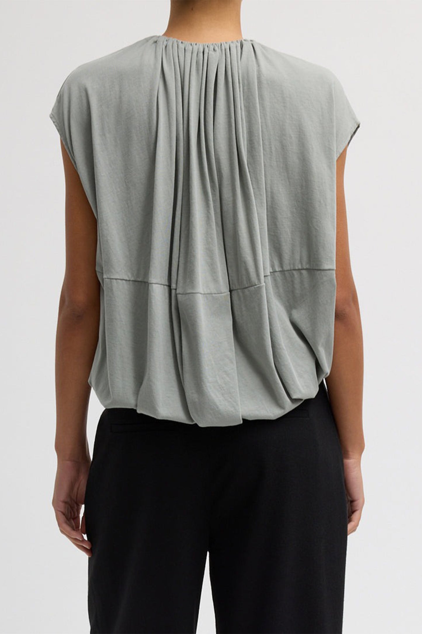 Shirred Neck Circular Top