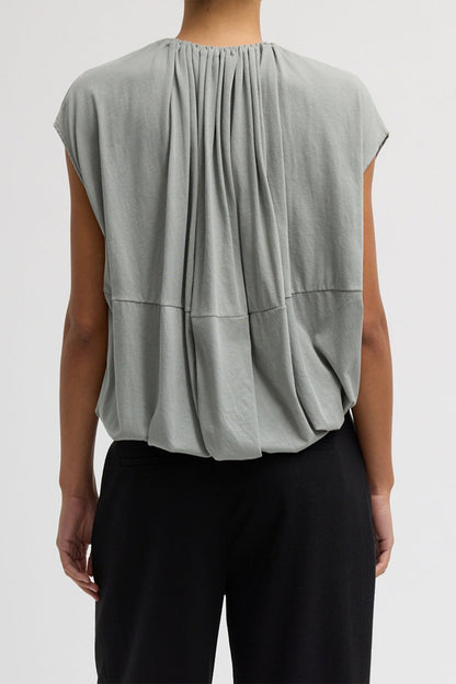 Shirred Neck Circular Top