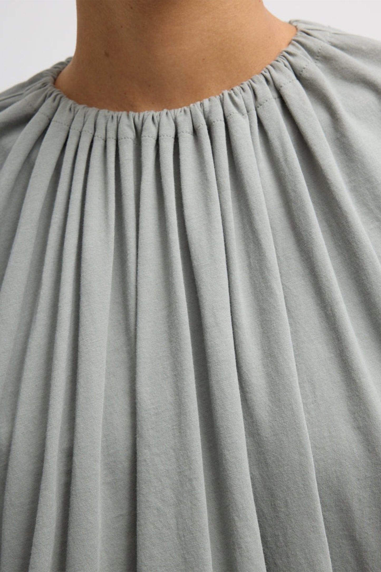Shirred Neck Circular Top