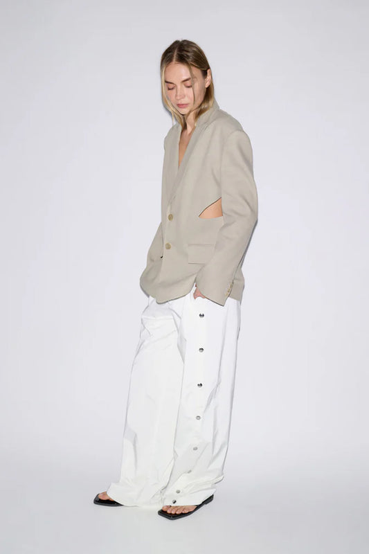 Stretch Linen Viscose Side Cut Blazer