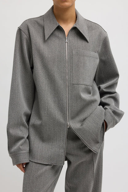 Structured Wool Zipper Jacket