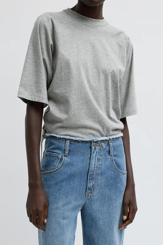 T-Shirting S/SLV Top With Shirred Back