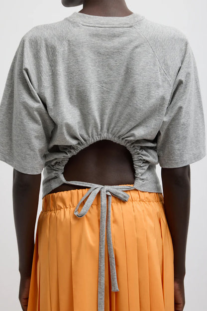 T-Shirting S/SLV Top With Shirred Back