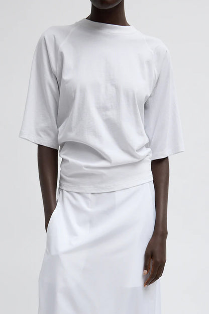 T-Shirting S/SLV Top With Shirred Back