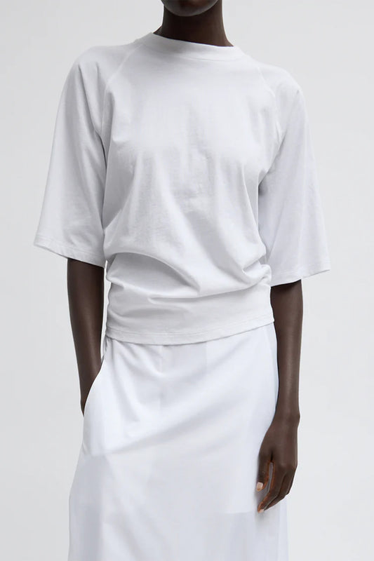 T-Shirting S/SLV Top With Shirred Back