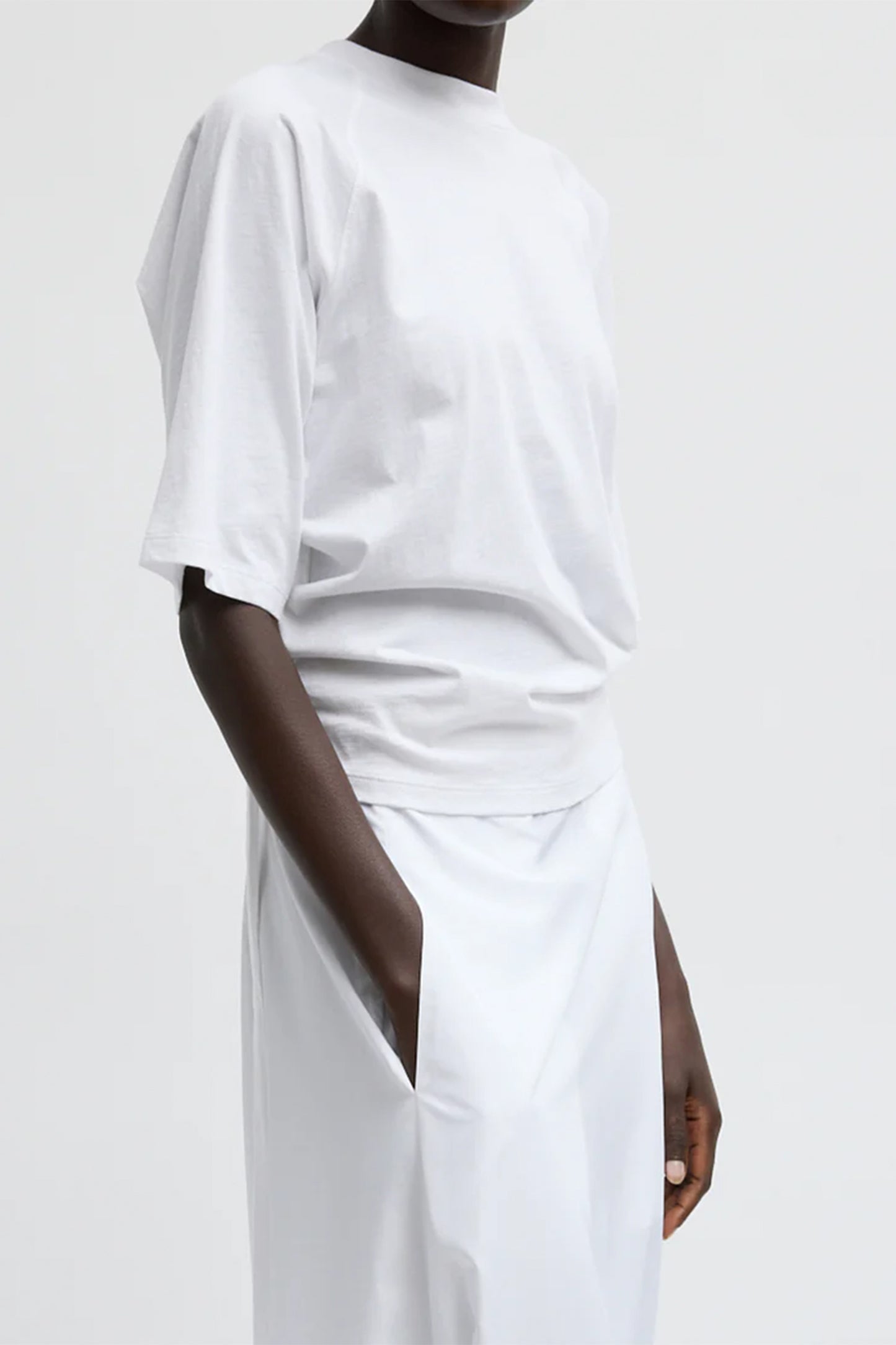 T-Shirting S/SLV Top With Shirred Back