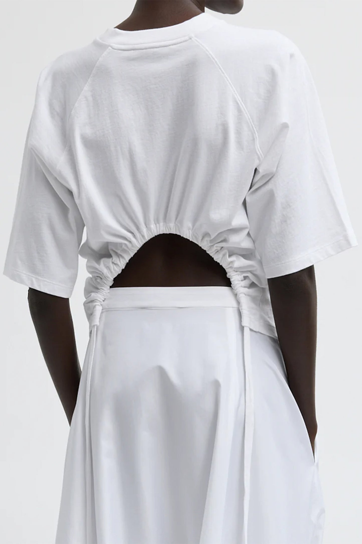 T-Shirting S/SLV Top With Shirred Back