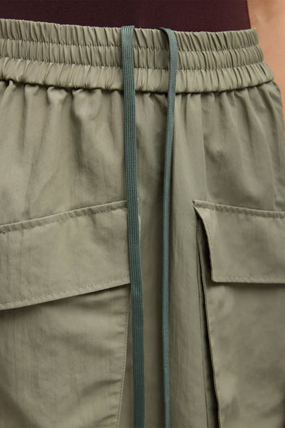 Techy Twill Pull On Midi Skirt