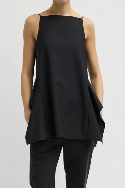 Tropical Wool Side Drape Top