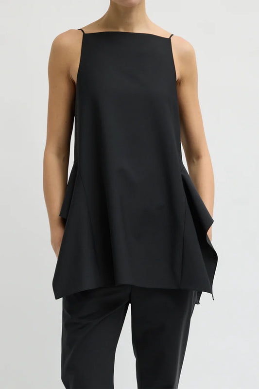 Tropical Wool Side Drape Top