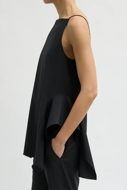 Tropical Wool Side Drape Top