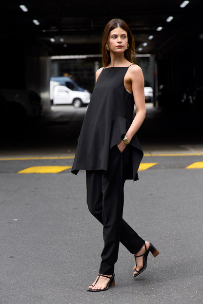 Tropical Wool Side Drape Top