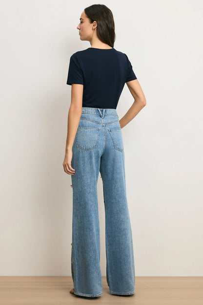 Kasey Embellished Wide Leg Jean