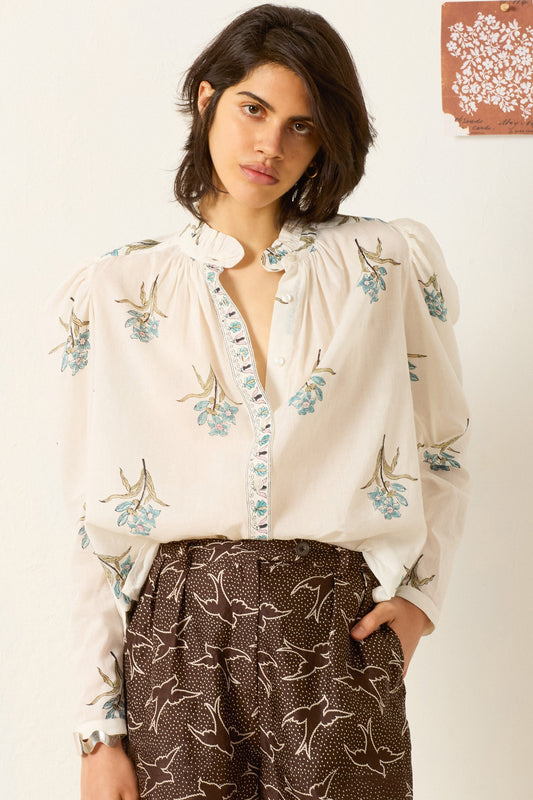 Artemis Sky Mist Flower Shirt