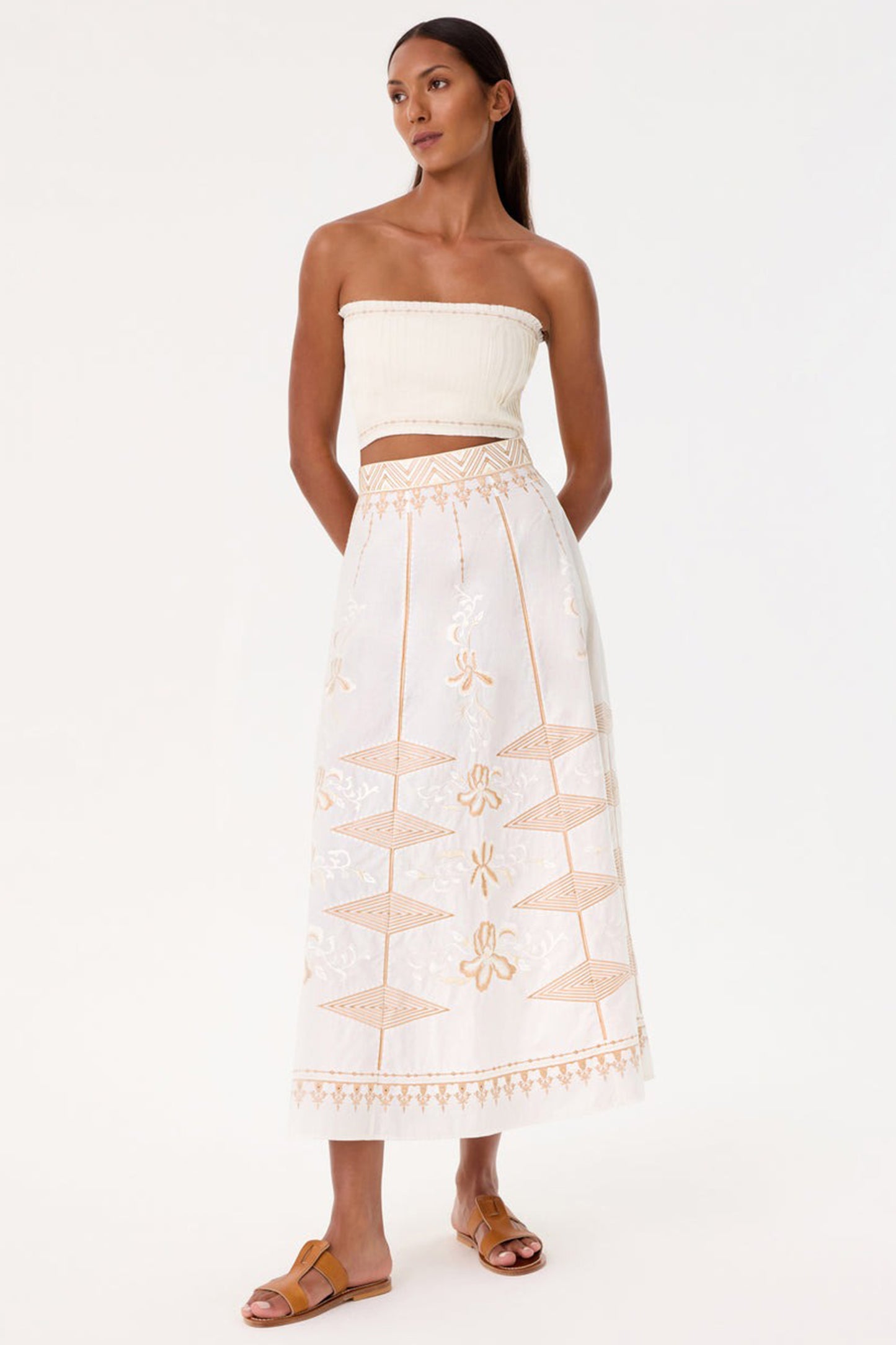 Camille 2 Iris Embroidery Skirt