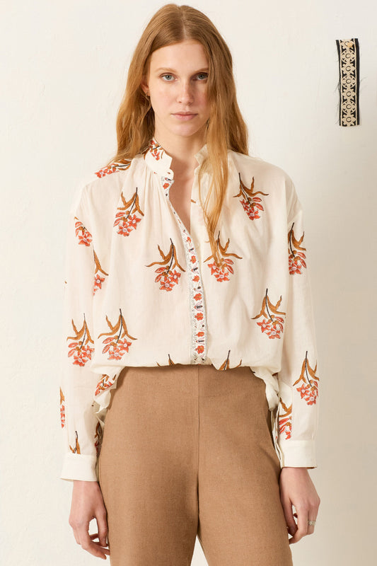 Kiki Persimmon Flower Shirt
