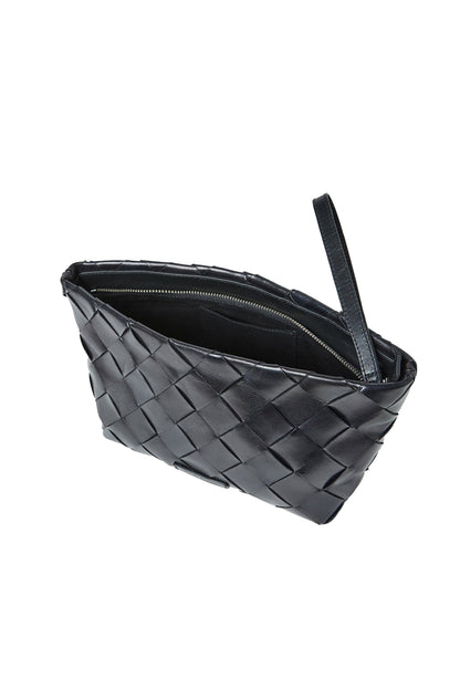 Wide Square Woven Clutch