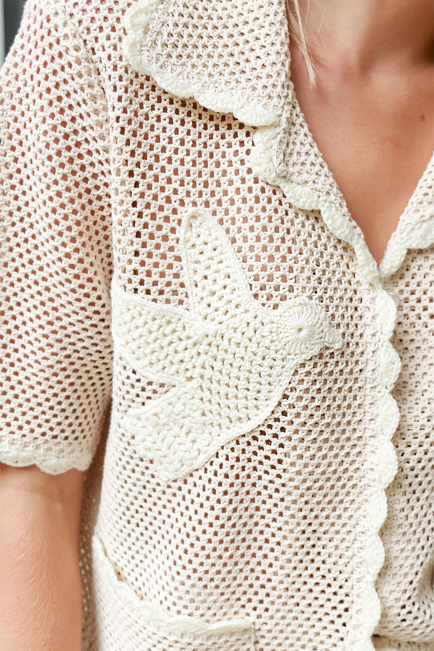 Sally Crochet S/SLV Shirt