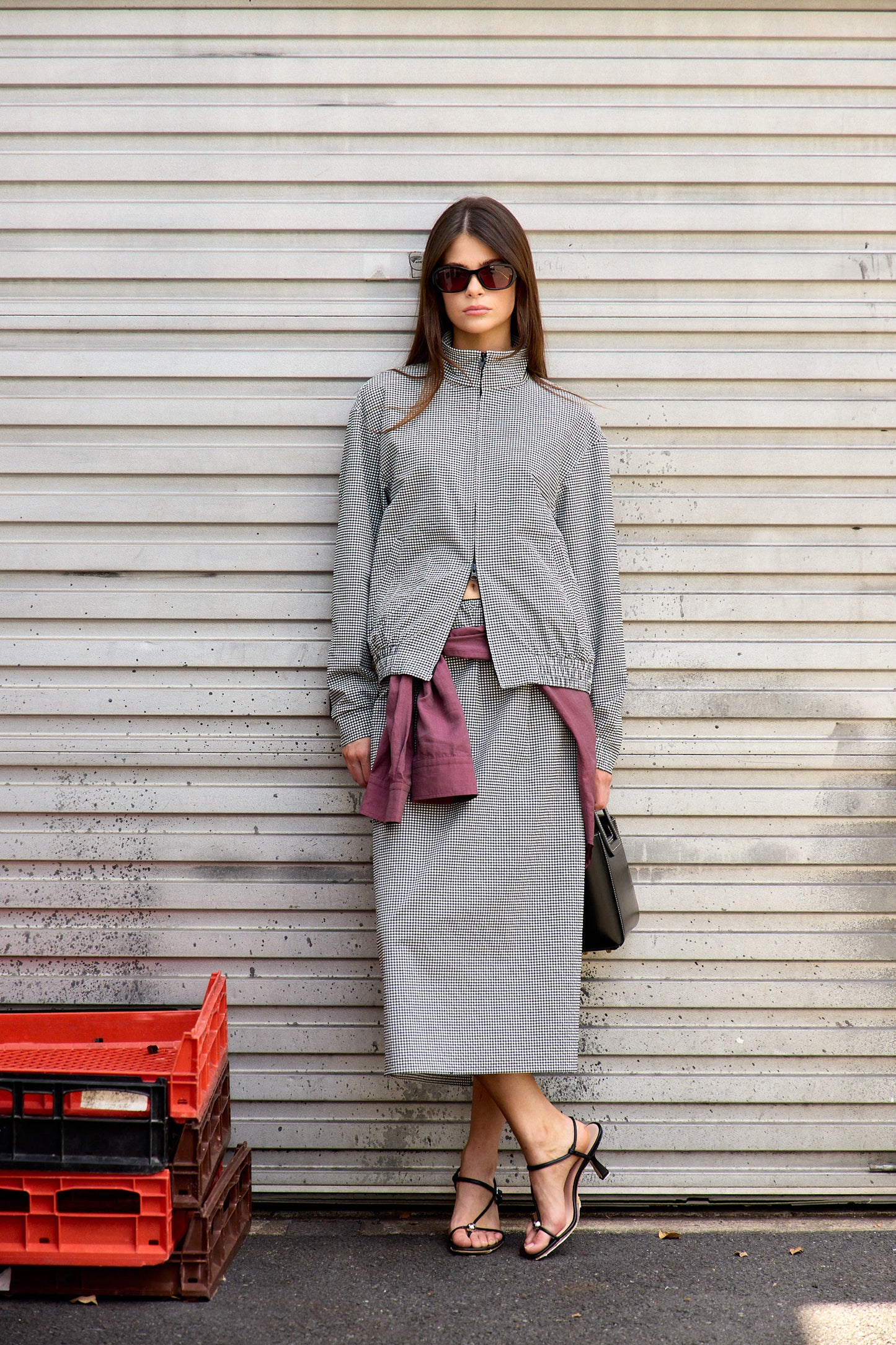 Tech Gingham Track Jacket