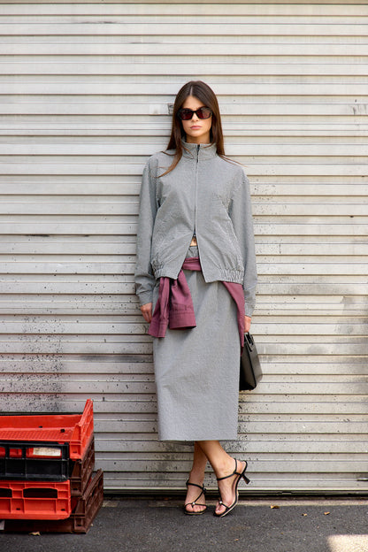 Tech Gingham Track Jacket