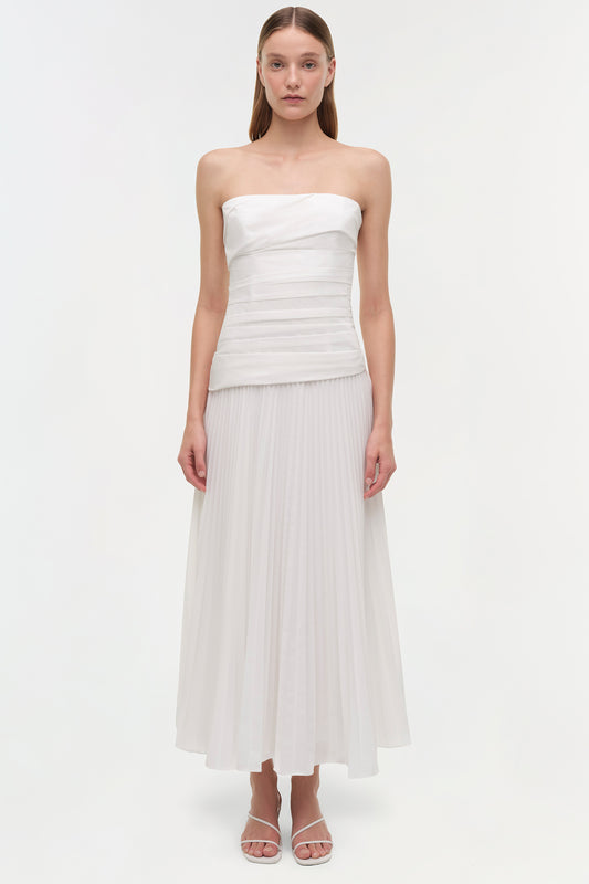 Arie Strapless Bustier Midi Dress